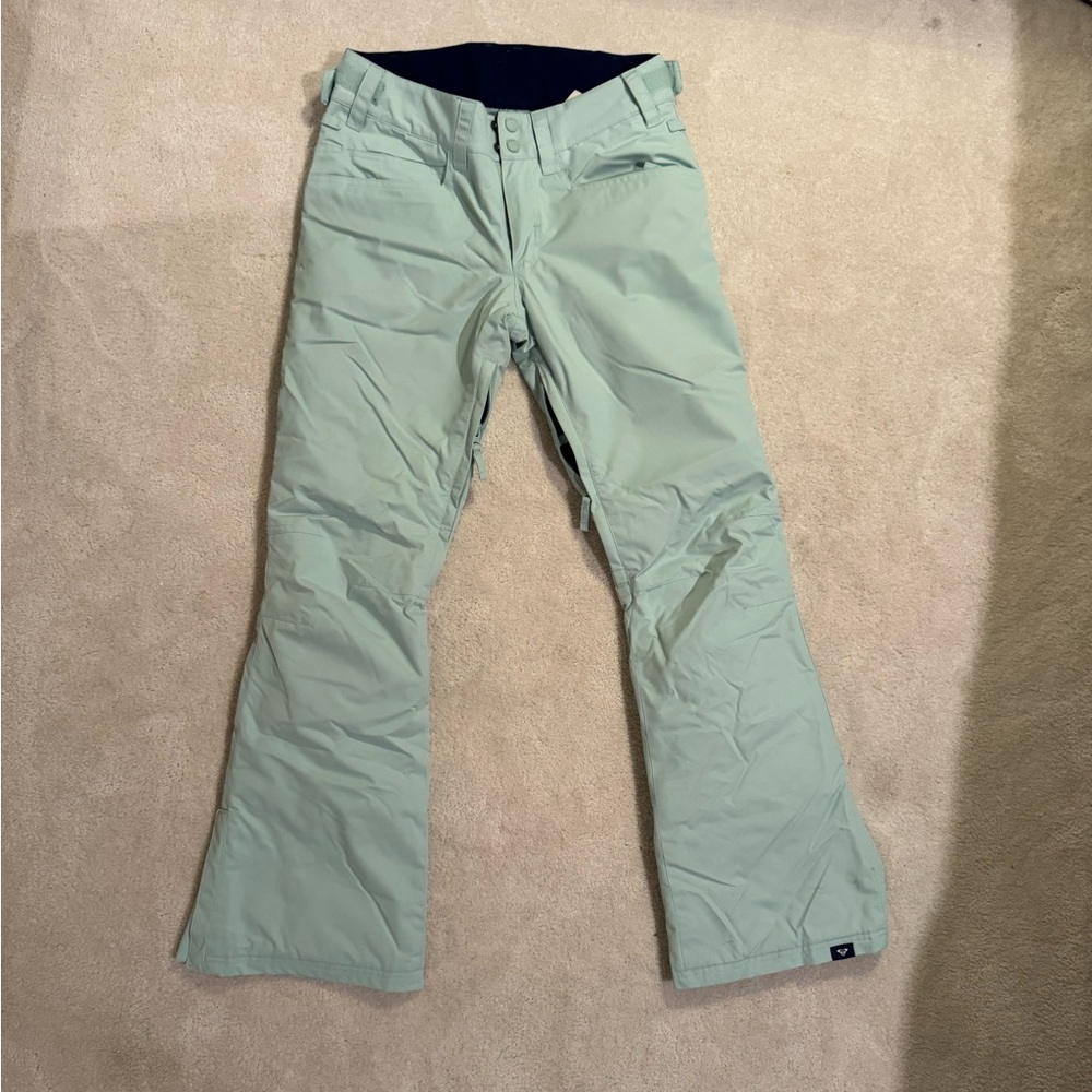 Roxy backyard snow pant, ski, snowboarding blue green